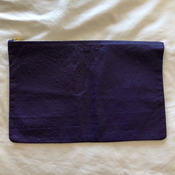 American Apparel Handbags - American Apparel Ostrich Leather Clutch